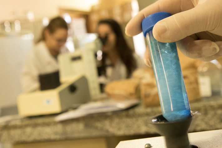 Atividade em laboratório que integra a infraestrutura de pesquisa e pós-graduação na UFMG